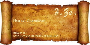 Hers Zsombor névjegykártya